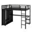 Structure de lit mezzanine avec garde-robe, bureau et tablettes de rangement