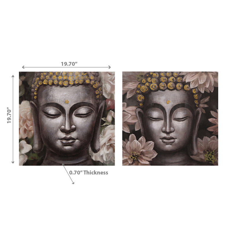 Ensemble de 2 décorations murales Bouddha Rosy