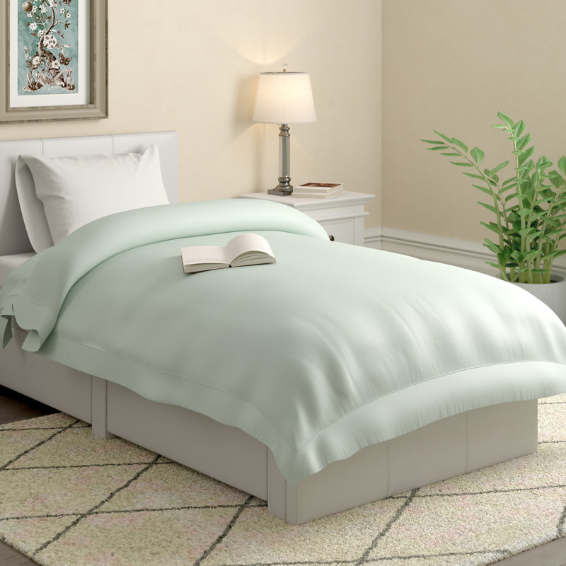 Plain Dye 200 TC Egyptian-Quality Cotton Cotton Solid Colour Duvet Cover, Ivory, King Duvet Cover