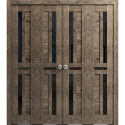 Portes pliantes en bois d'acacia foncé Veregio
