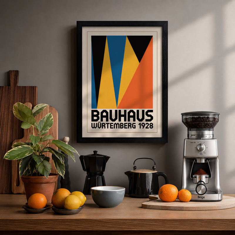 Bauhaus Composition 1928 Geometric - Print, Black, A4 - 29.7 x 21.0 cm