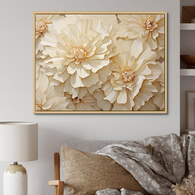 Minimalisme, œillets blancs sur toile