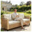 Canapé d'extérieur 3 places en osier de rotin avec coussins, canapé de jardin beige et brun