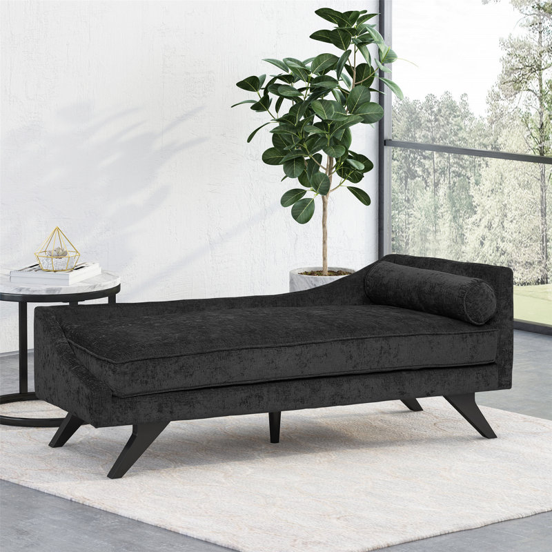 Chaise longue rembourrée avec petit coussin décoratif
