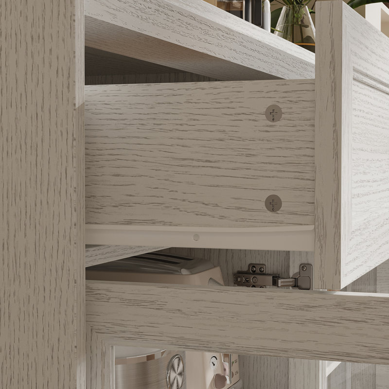 63" W Sideboard Cabinet Buffet Storage Cabinet, White