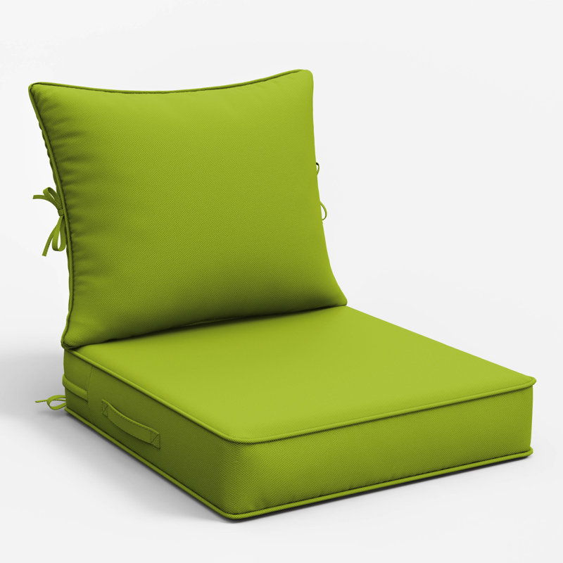 Ensemble de coussins de siège d'extérieur Wynee, 19" W x 19" D, 4", Vert gazon