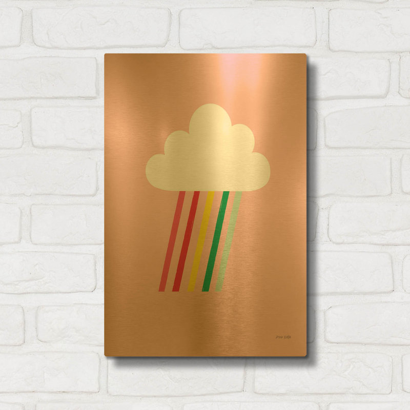 « Rayons arc-en-ciel I » d'Ann Kelle, tableau mural en métal doré, 30,5 x 40,5 cm, 12 po x 16 po