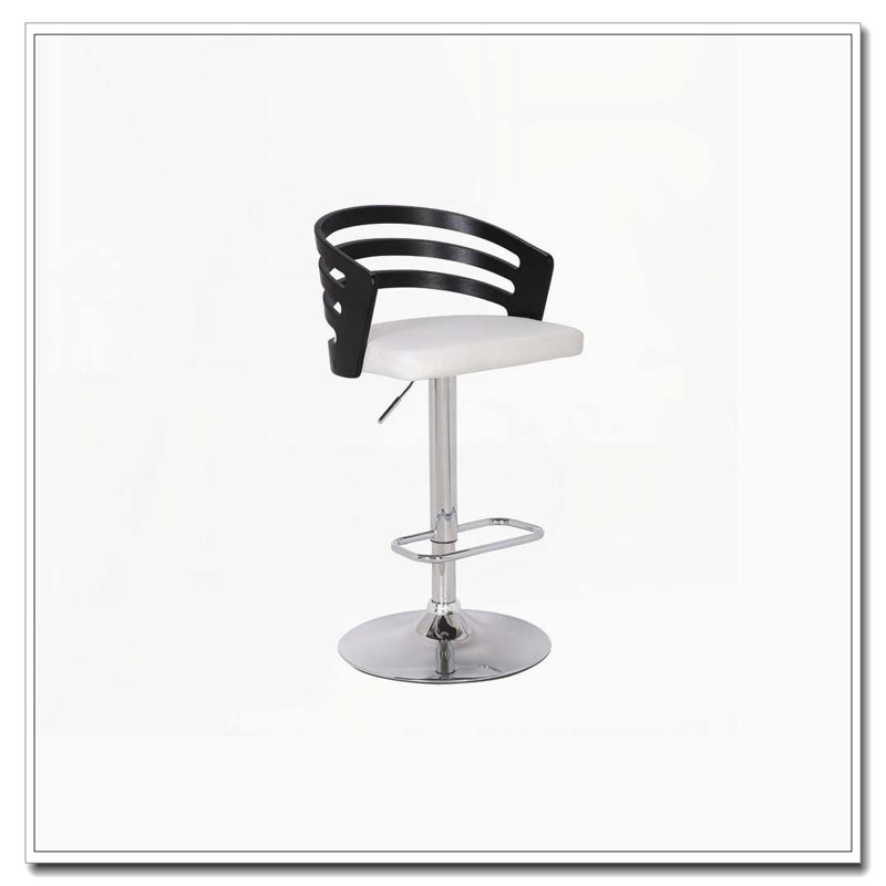 Tabouret de bar rotatif moderne Modern, Blanc/Noir