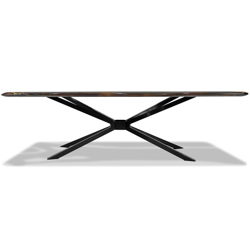 Parthenope Walnut Wood Dining Table, 48" W x 108.3" L 