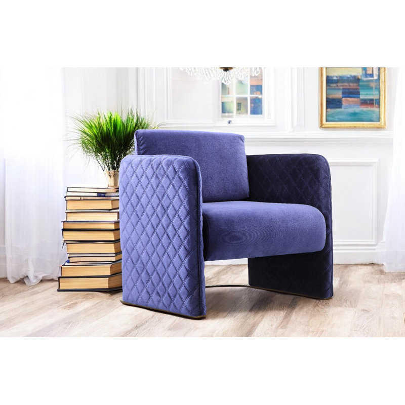 Lusso Velvet Club Chair, Navy Velvet