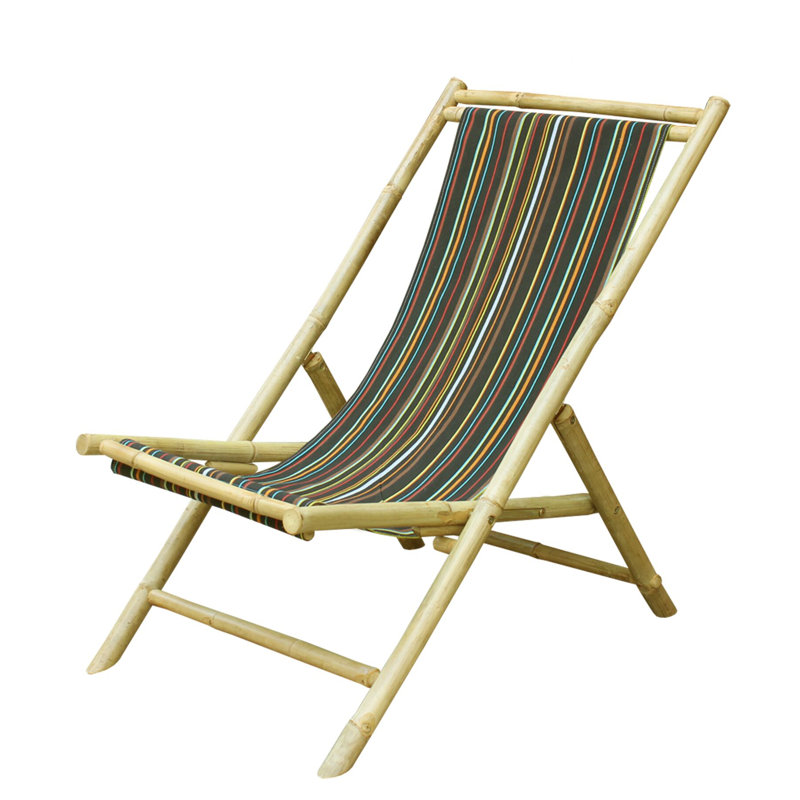 Sheree Folding Deck Chair, Black Stripes