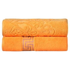 Lita 6 Piece Cotton Jacquard Towel Set Orange