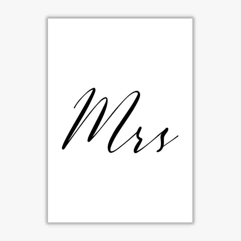 Mrs Textual Art Print By Pixy Paper by Pixy Paper - Single Picture Frame Print, Print Only, 29.7cm H x 21cm W