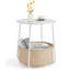 Petite table basse ronde, table de chevet avec panier en tissu, pour le salon de la chambre à coucher-58745819