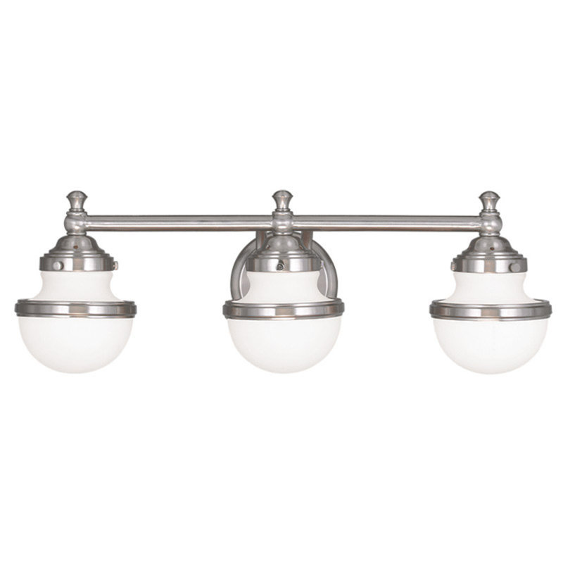 Éclairage pour meuble-lavabo 3 lumières Arnolda, Nickel brossé