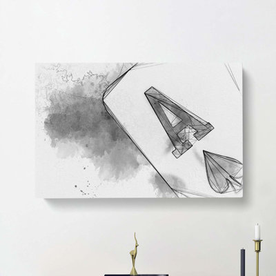 The Ace Of Spades In Abstract - Wrapped Canvas