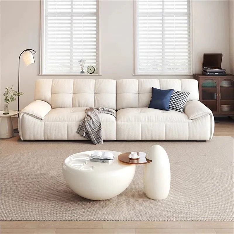 Modern Simple Cream Style Fabric Sofa