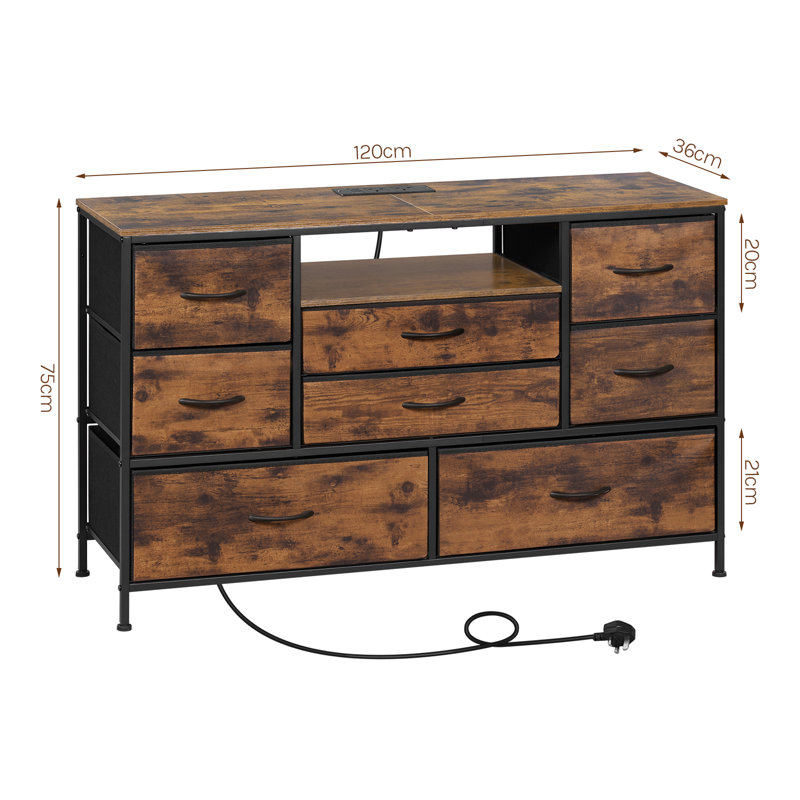 120cm W 8 - Drawer Chest of Drawers