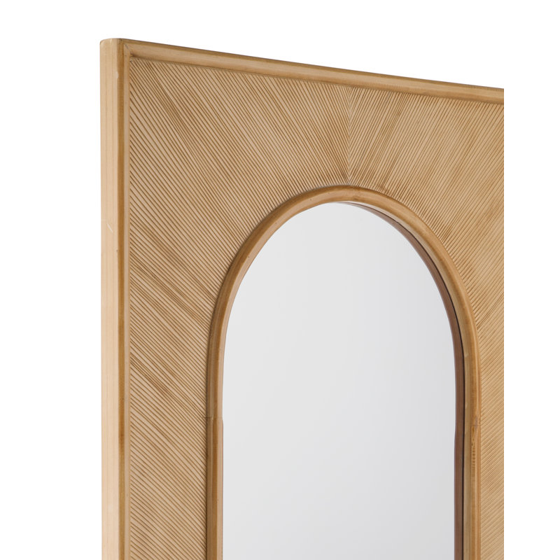 Miroir de plancher Liam - Cadre rectangulaire moderne avec miroir ovale Boho
