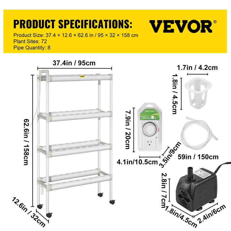 VEVOR 10 Watt Hydroponic Unit Fruits / Vegetables