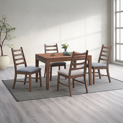 Ensemble de salle à manger moderne 5 pièces avec table de salle à manger extensible et chaises en bois