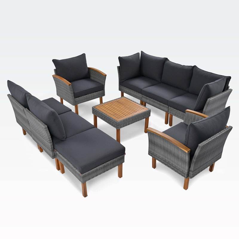 86.61'' Wide Rectangle Patio Sectional Set