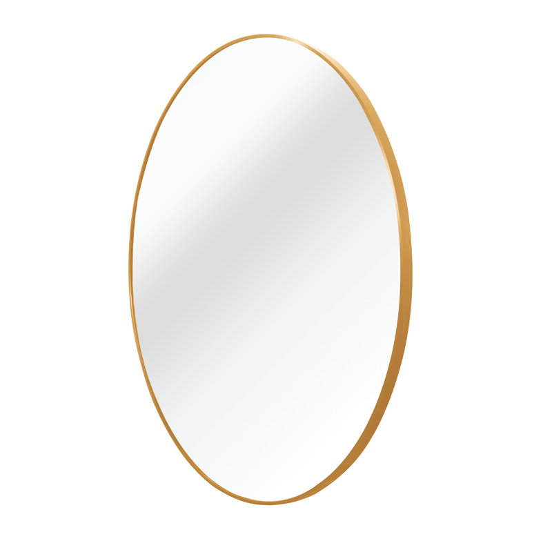 Miroir rond en aluminium pour hommes, Or, 20 po x 20 po