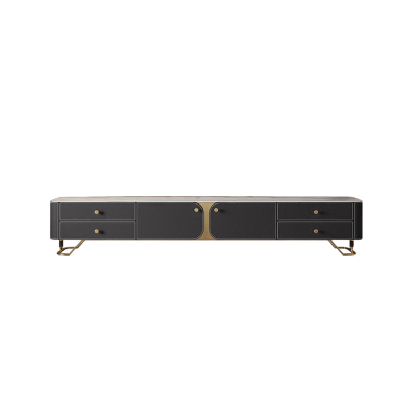 Meuble télé moderne et luxueux, 86.61", Noir, noir, noir, noir