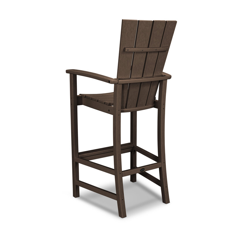POLYWOOD Quattro Adirondack Bar Chair, Mahogany