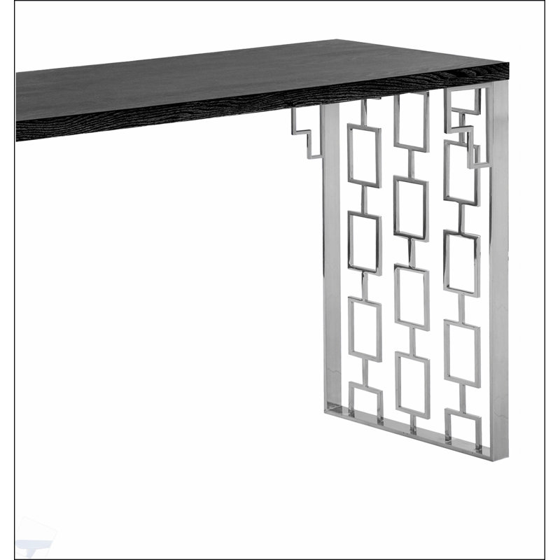 La console Xenith avec placage de frêne et acier inoxydable est parfaite pour les intérieurs modernes et pour un design peu encombrant.