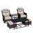 Adcox 2-Person Outdoor Rattan Patio Furniture Set with Swivel Chairs,Headrest Pillows,Ottomans,Tables & Beige Cushions-1314699900