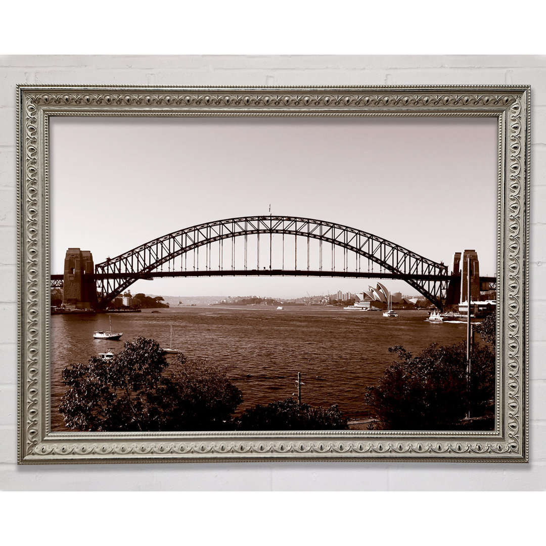 Sydney Harbour Bridge Retro Sepia - Einzelner Bilderrahmen Kunstdrucke