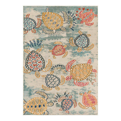 Tapis beige à motif animalier Vargas