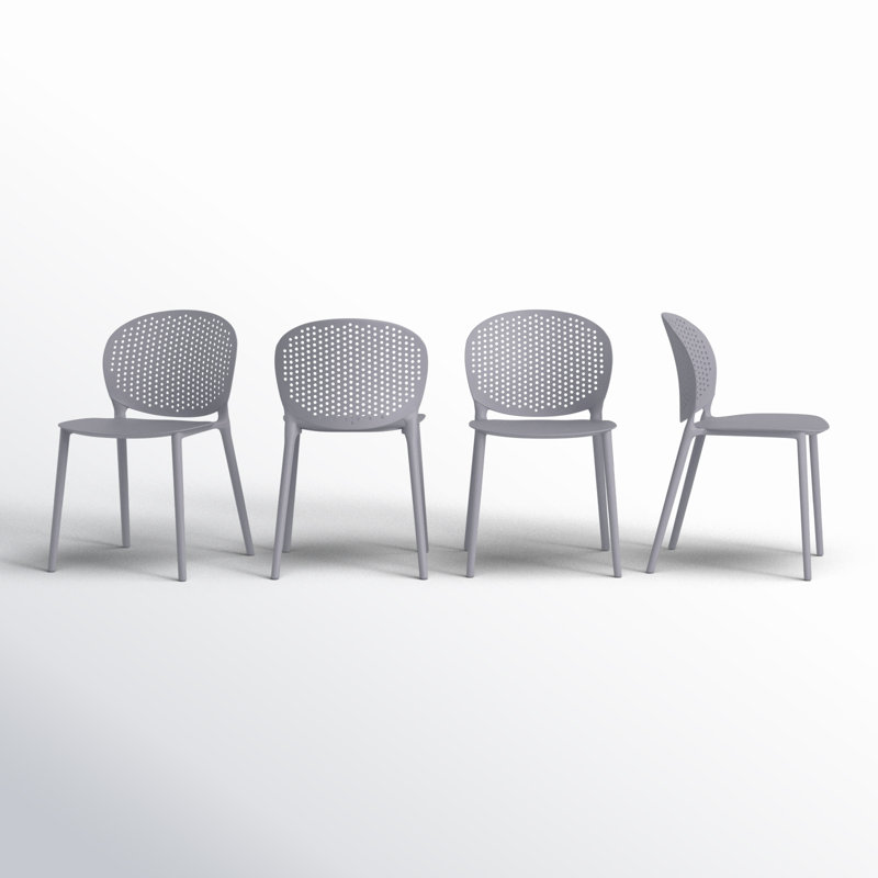 Bailey Stacking Patio Dining Chair, Light Gray