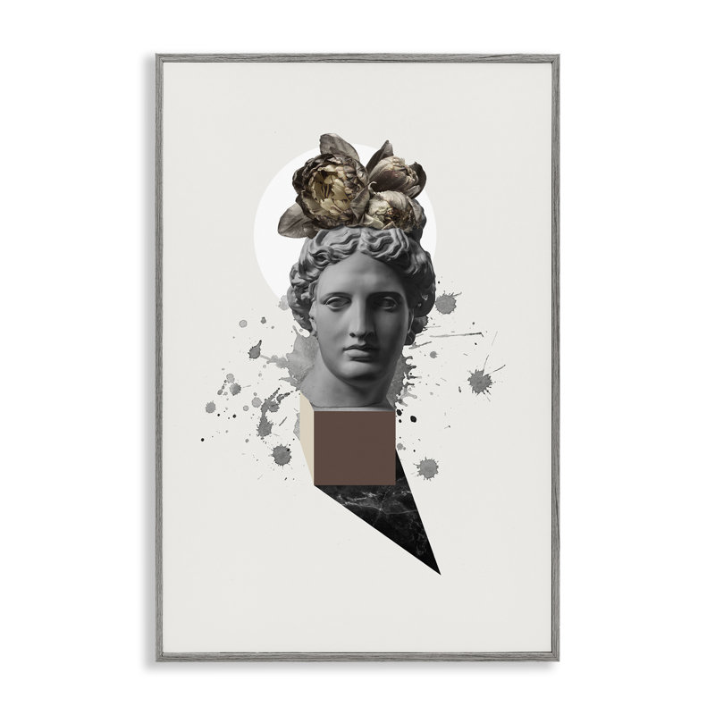 Statue moderne avec pivoines, art giclée par Malerifabrikken, Estampe numérique Farmhouse, H 18 po x l 12 po