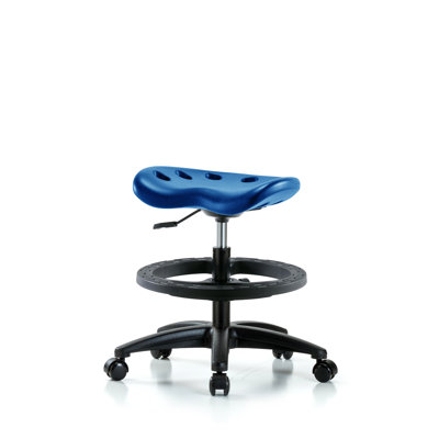 Adjustable Height Ergonomic Lab Stool with Footring Pedestal Base