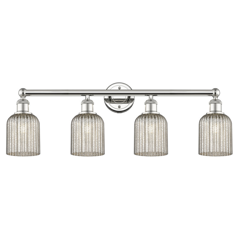 Fiennes 4 - Light Dimmable Vanity Light, Polished Nickel, Metallic Gray