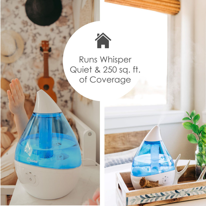 Blue and White Ultrasonic Cool Mist Humidifier, 1 Gallon