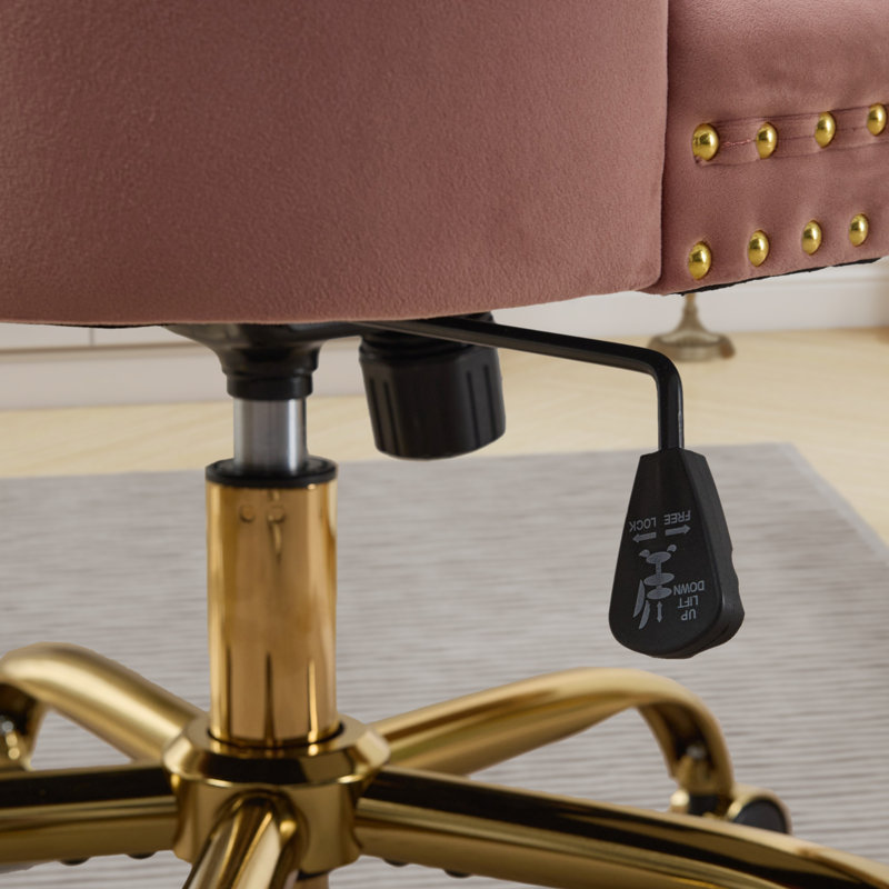 Velvet Tufted Office Chair, Pink