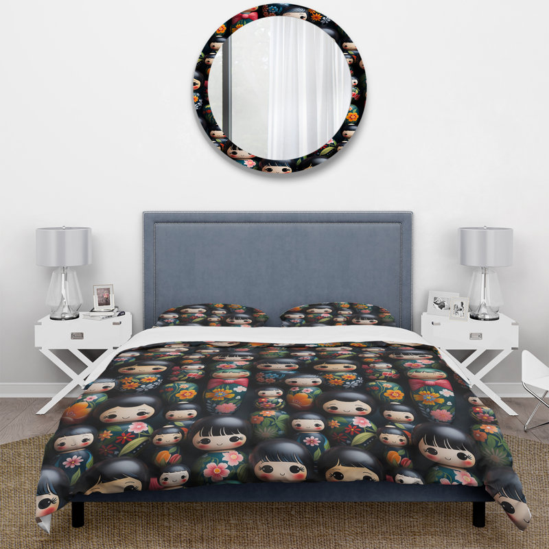 Ensemble de housse de couette Vibrant, Housse de couette pour grand lit et 2 taies décor