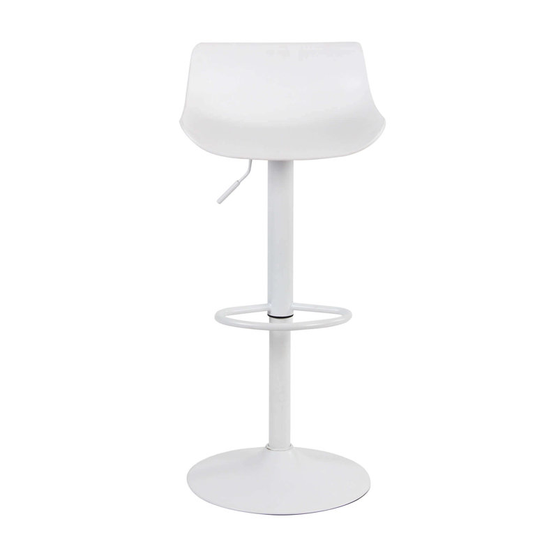 Kieralee Swivel Adjustable Height Counter Stool, White