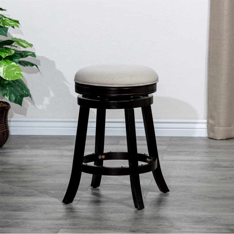 Tabouret 30 ", siège en cuir vieilli, Espresso, Blanc