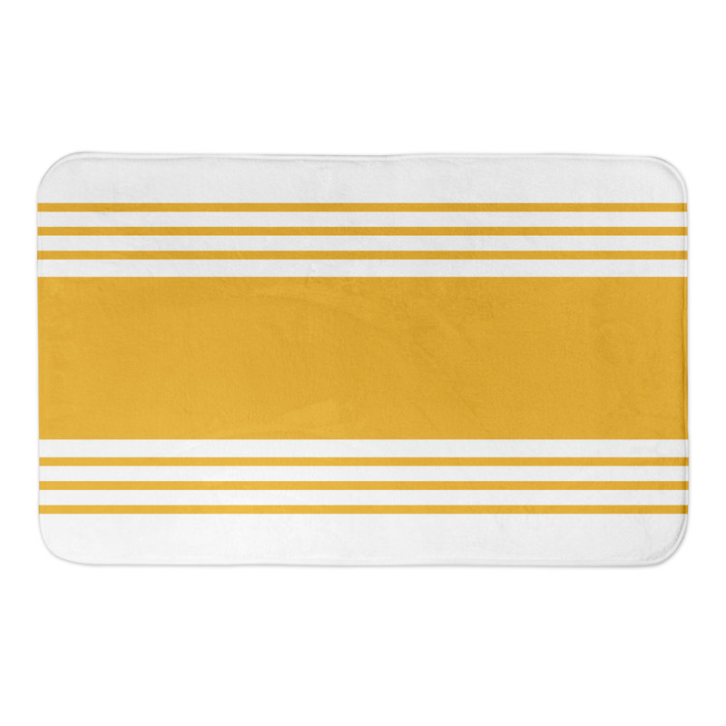 Tapis pour salle de bain Alrun, Jaune