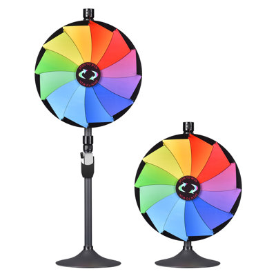 WinSpin Dual Use Prize Wheel Tabletop and Floor Stand Fortune Wheel Dry Erase Spinning Wheel