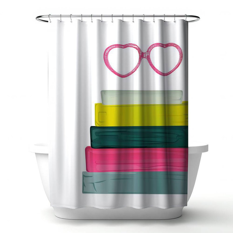 Shower Curtain MI7 – Polyester Shower Curtain, Dye Sublimation Print, 71" W × 74" L