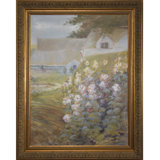 Study Of Hollyhocks Print by Clements