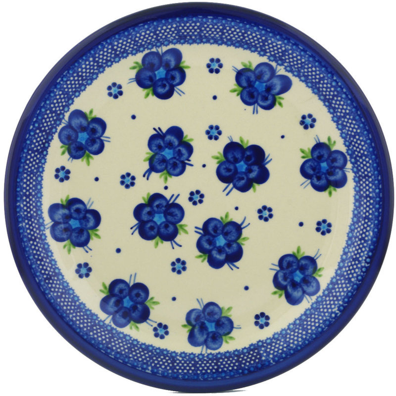 Assiette décorative en céramique Lacona - bleu / blanc, H 1,38 po x l 11,38 po x P 11,38 po