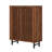 33.46" Modern Walnut Wooden 6-Tier Shoe Cabinet With Louvered Doors-1485743019