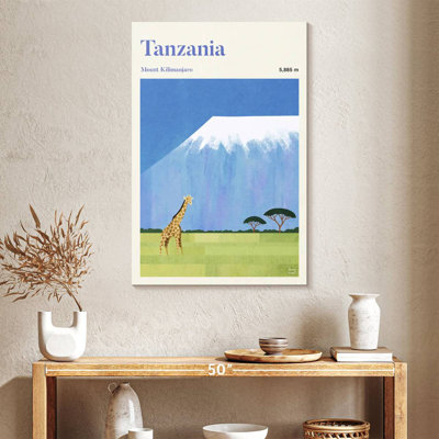 Affiche de voyage rétro Nicci Tanzanie Kilimanjaro