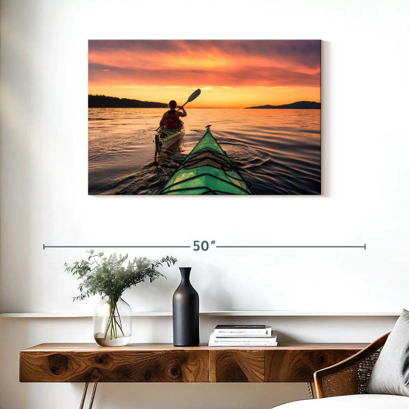 Gillard kayak au coucher du soleil, H 24 po x l 36 po